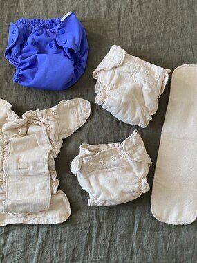 NWOT Organic Cotton HealthyBaby Cloth Diaper Bundle, size L 17-35 lbs